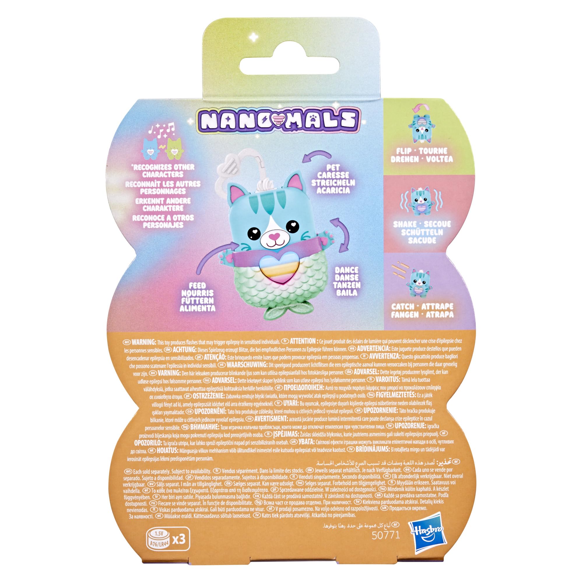 Hasbro Nano-mals, Pawtricia la gatita Azul, Mascota electrónica de Tipo Fidget
