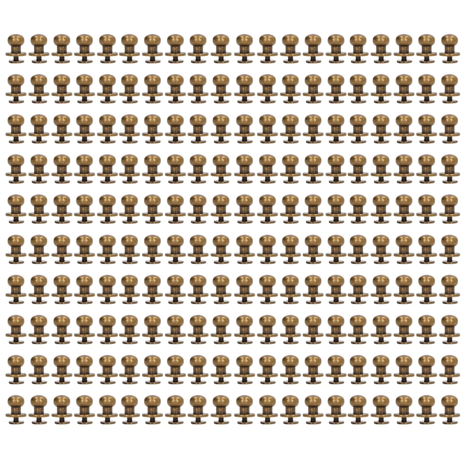 Remaches de cobre Monk, 200 juegos, acabado brillante, liso, 10x8 mm, mano de obra exquisita, suministros para manualidades en cuero, ropa, bolsos, zapatos, armarios, remac (Bronce)