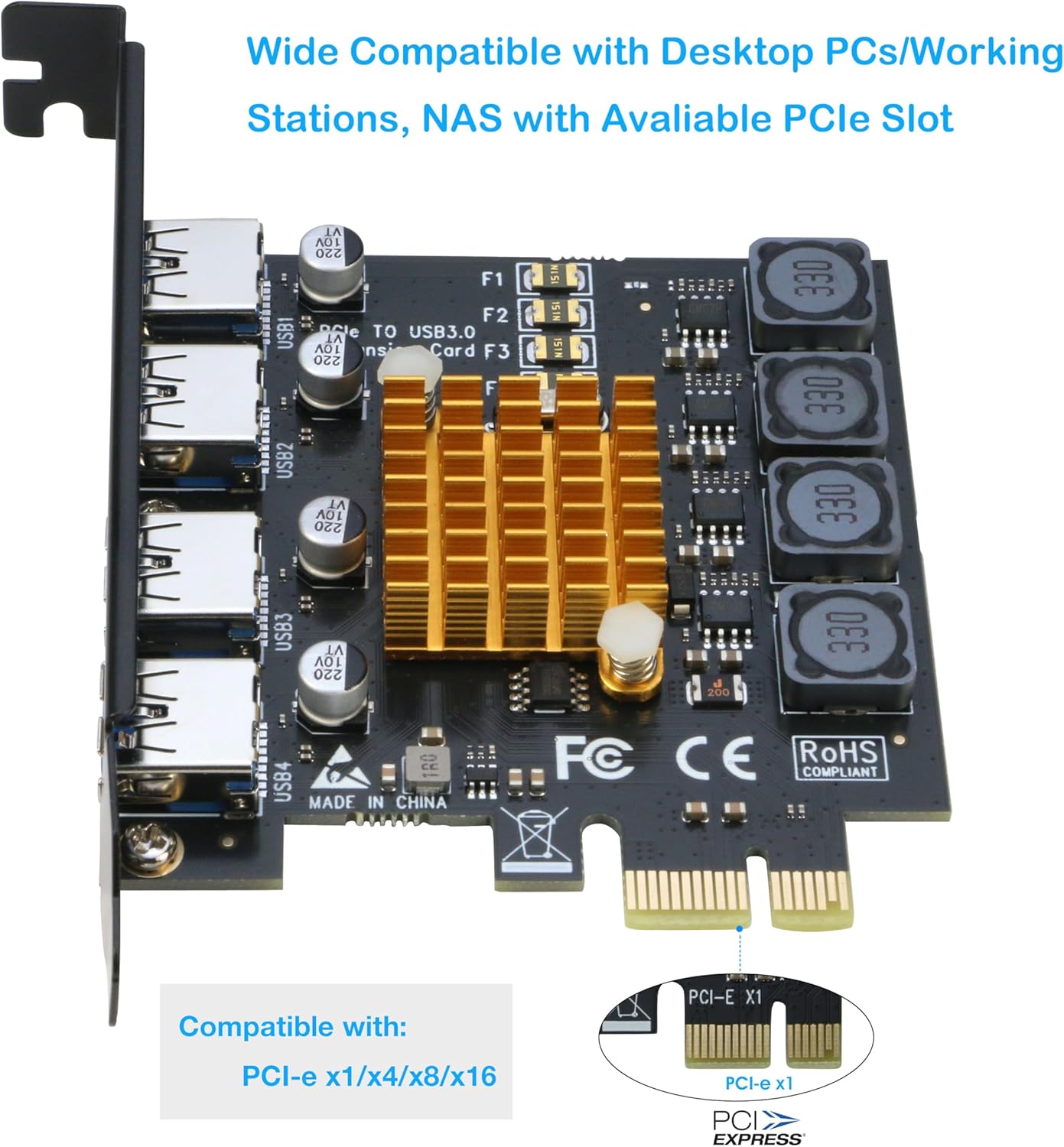 7-Port USB 3.0 PCI-e Expansion Card + 4-Port USB 3.0 PCIe Adapter