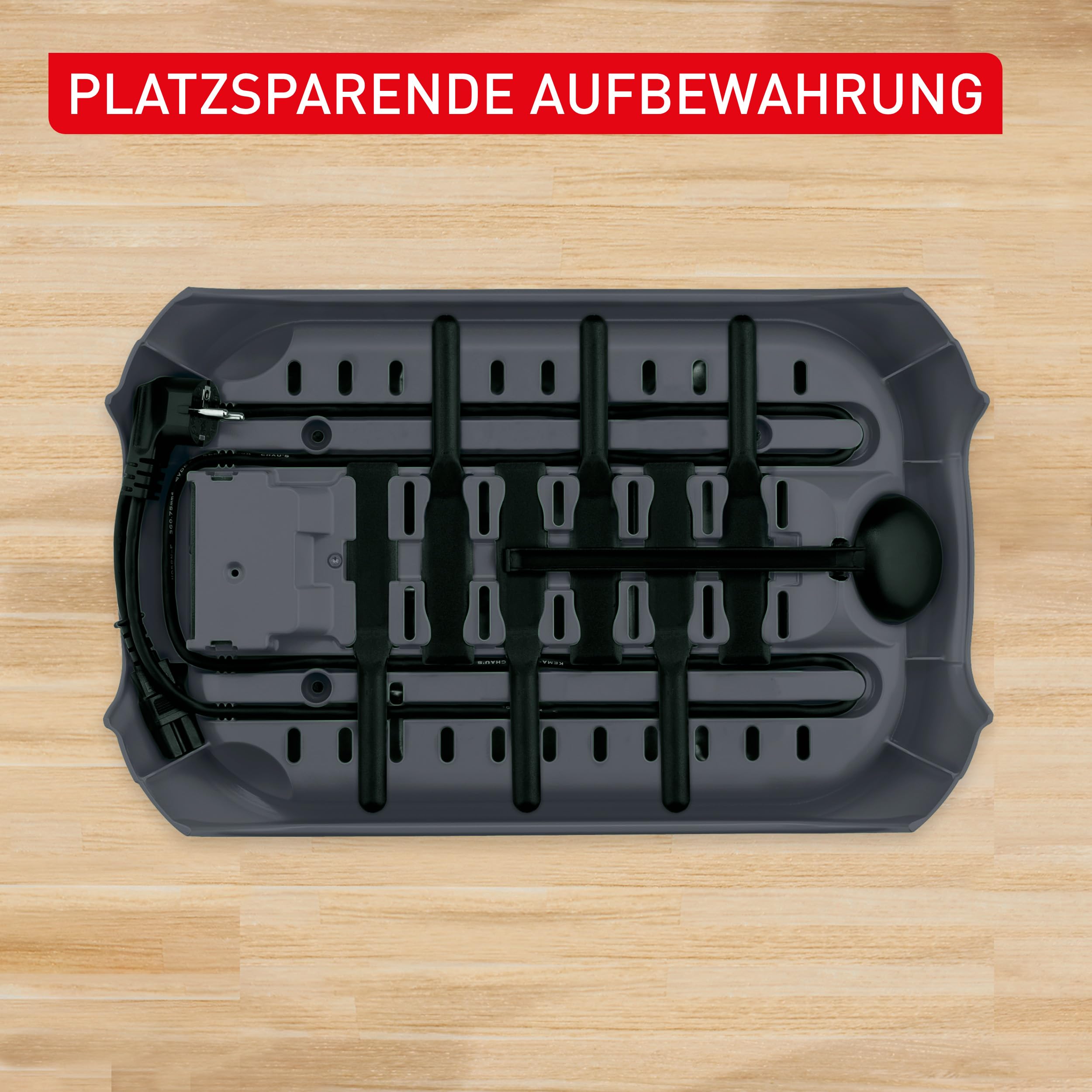 Tefal Crep'Party Crêpes- und Pancake-Maker, für 6 Personen, antihaftbeschichtete Platten, platzsparende Aufbewahrung, Thermo-Signal Temperaturindikator, Collector Design, Grau, PY558BF0