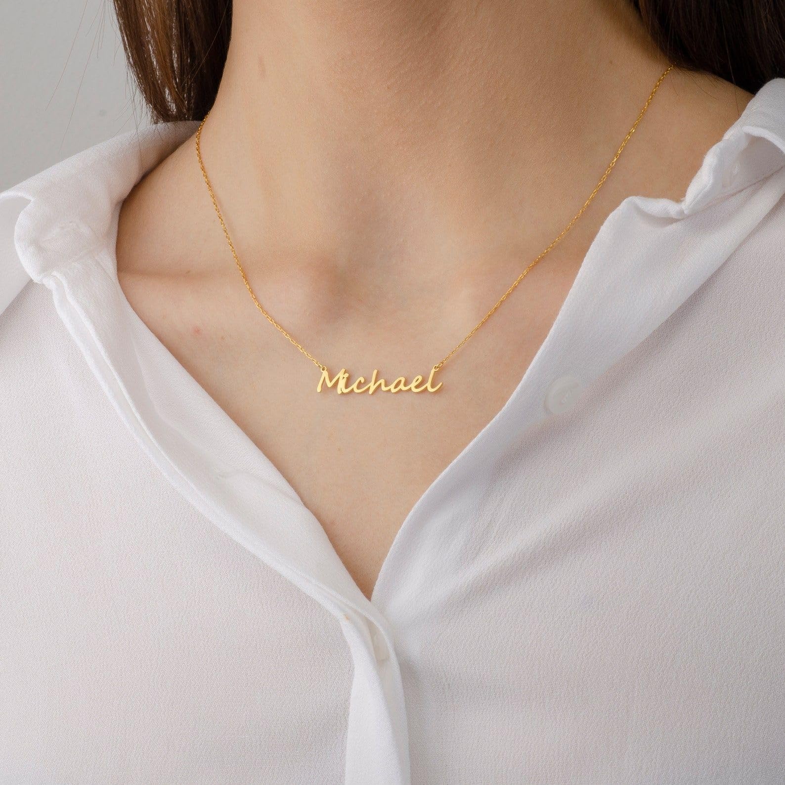 925K plata de ley collar con nombre, delicado minimalista personalizado madre día Navidad