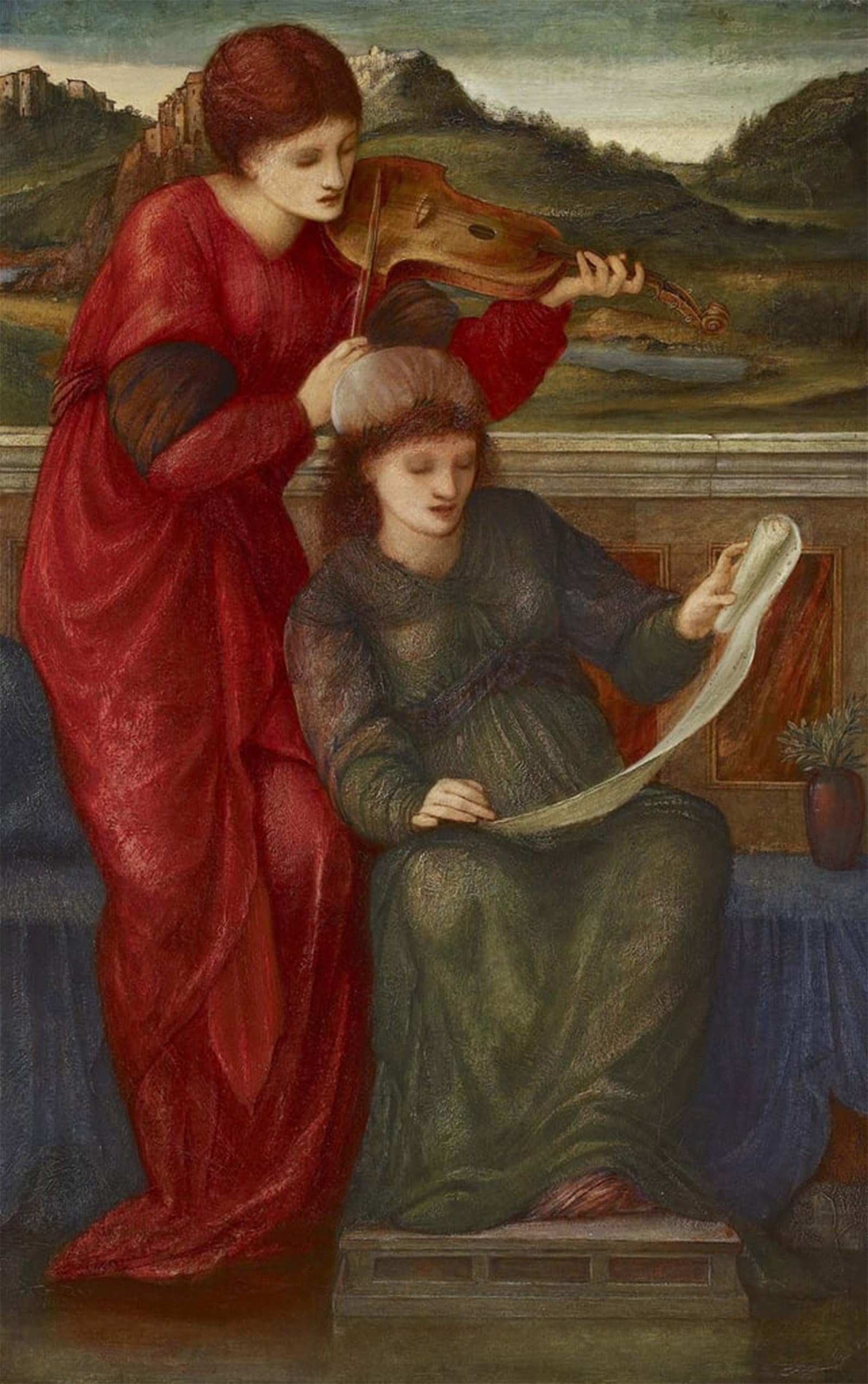 ARToPHIIU Famous Painting Picture Art Print Canvas Prints Art Music by Edward Burne Jones Oil Painting Artwork for Home Decor 60x90cm