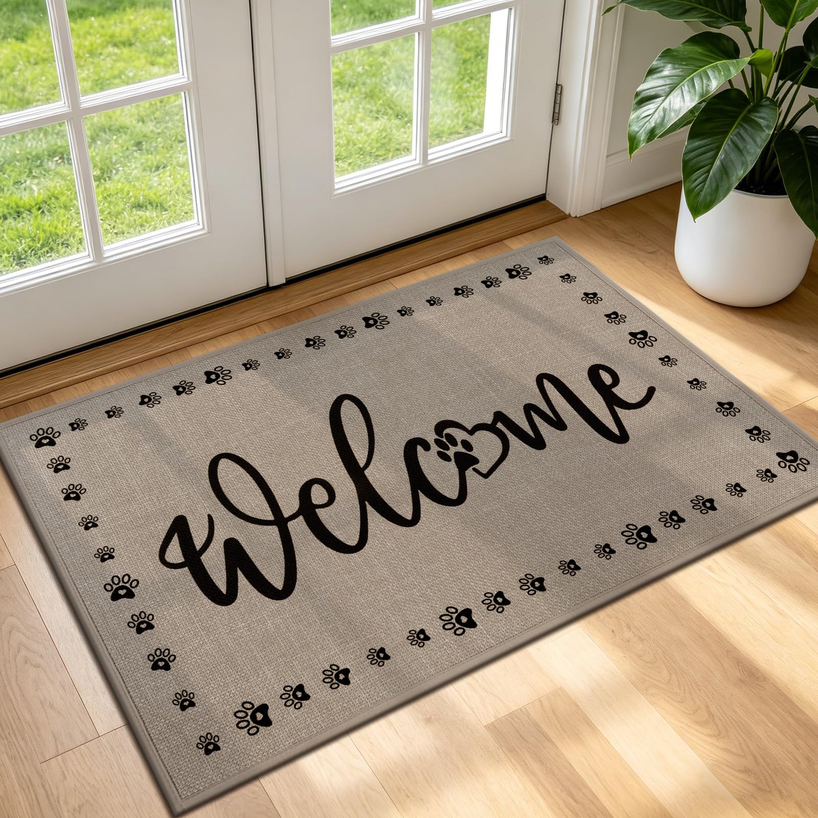 Enyhom Fußmatte Innen 44 x 76 cm, rutschfeste Schmutzfangmatte Türmatte Waschbar Fussmatte Absorbierend Schuhmatte Eingangsteppich für Haustür & Eingang