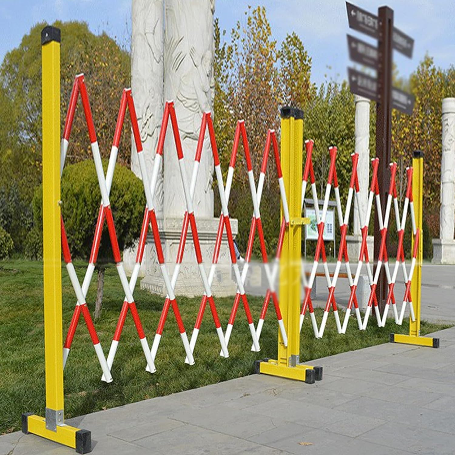 Barrière de Circulation rétractable en métal Extensible, barrière Portable de 1,2 mètre de Haut pour Garage, terrasse, Magasin, Gain de Place pour Ascenseur de Chantier