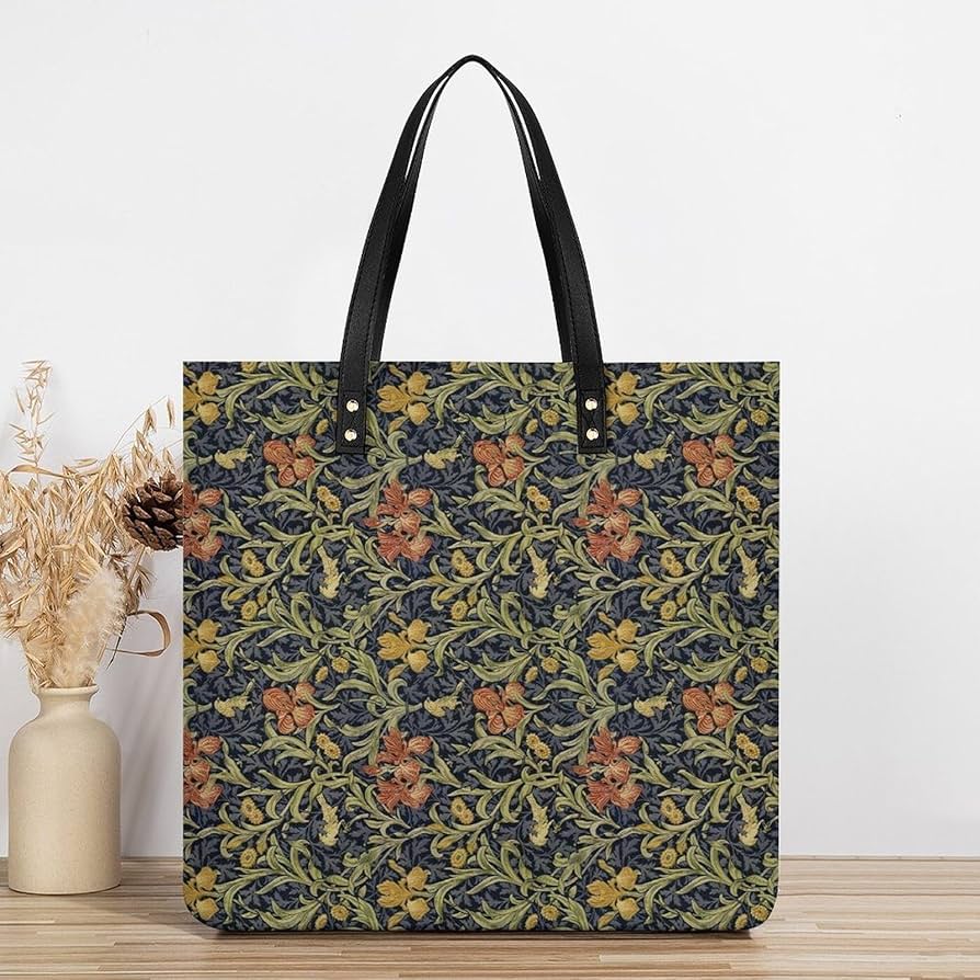 Amazon.co.jp: William Morris Tote Bag, Floral Pattern