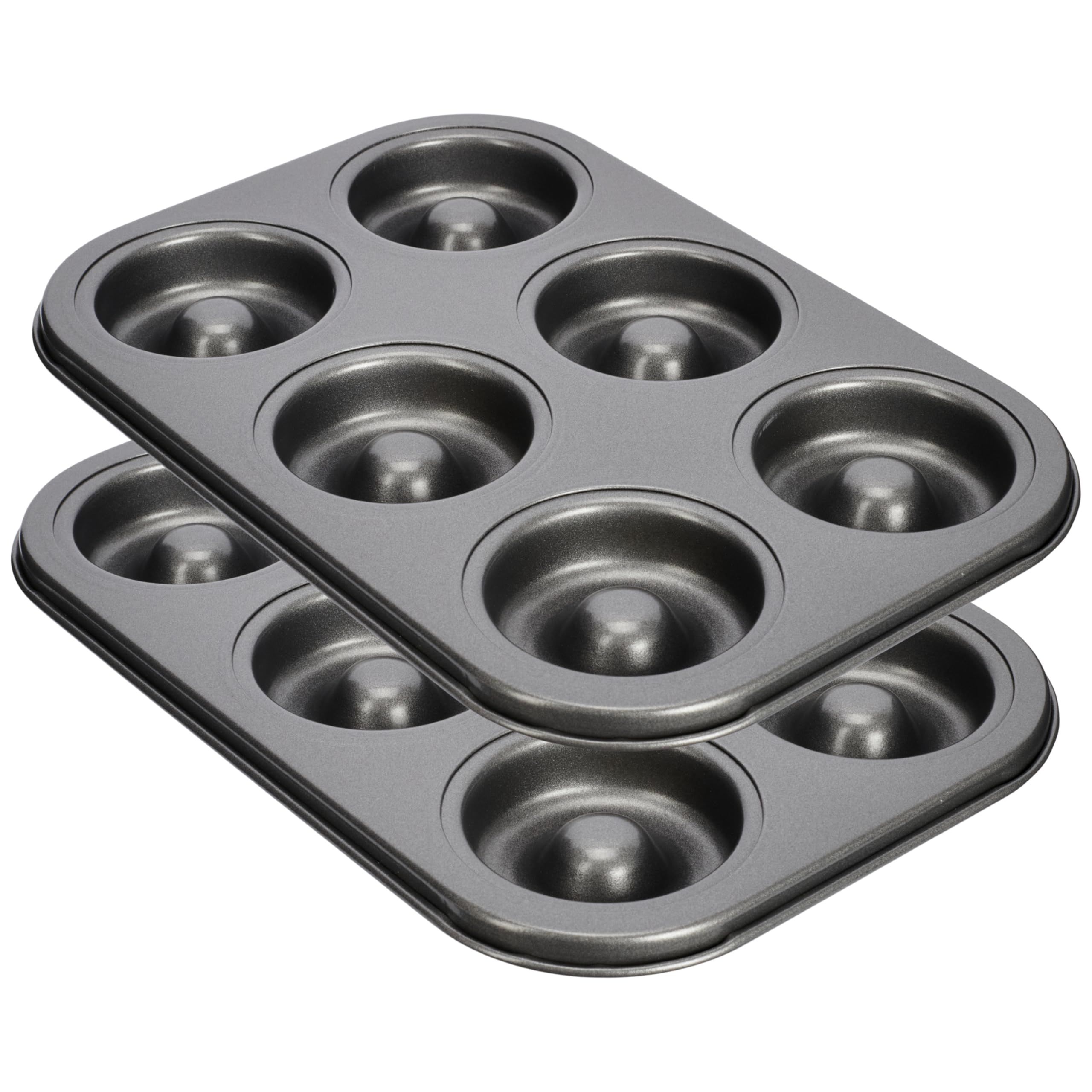 GoodCook Set of 2 Nonstick Steel 6-Cavity Medium-Size Donut Baking Pans