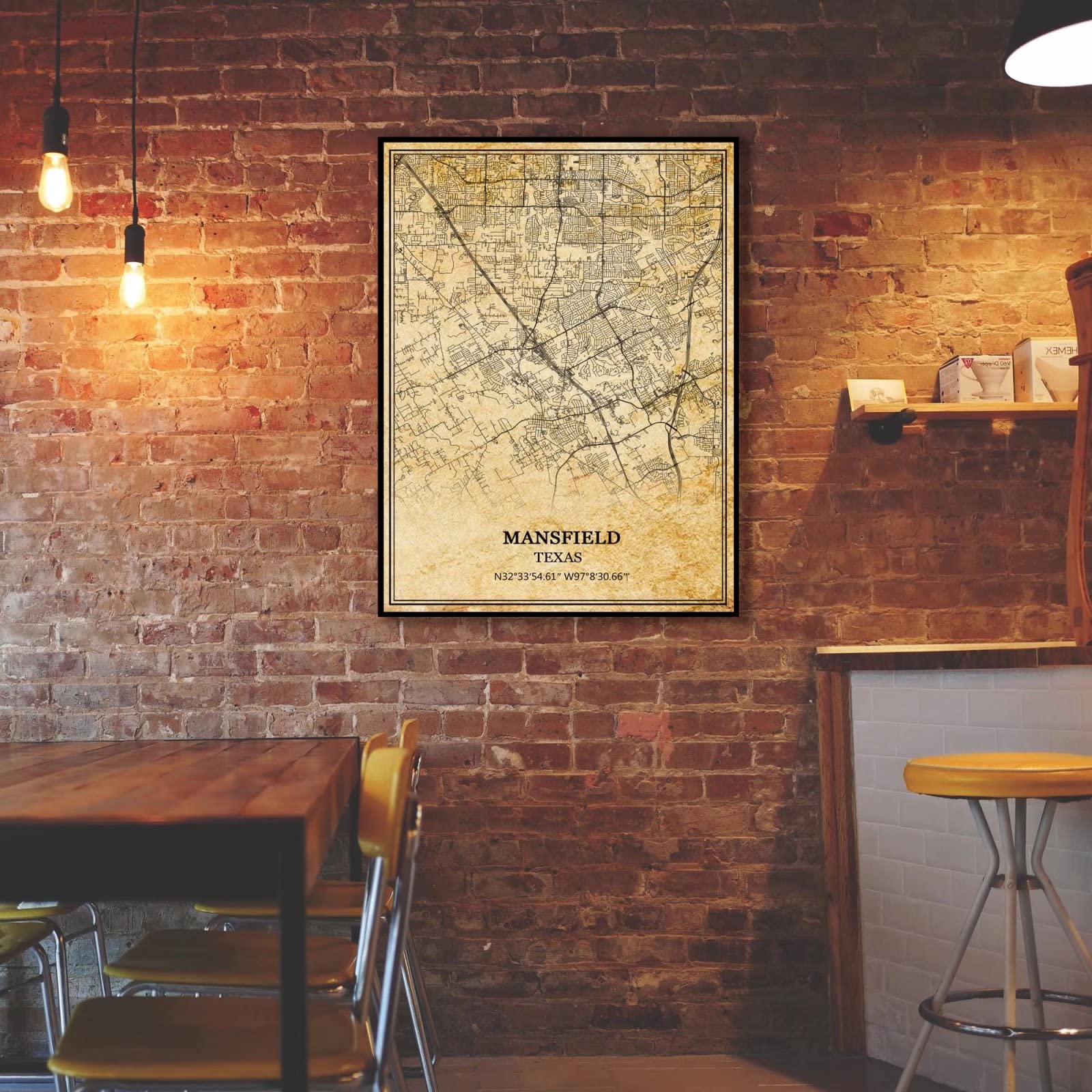 Amazon.com - TANOKCRS Mansfield Texas USA America Wall Art Vintage Print  Poster Map Artwork Travel Souvenir Gift Home Decor 20x30 Inches Unframed -