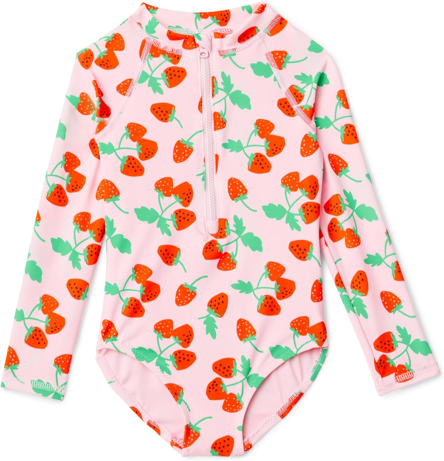 Amazon Essentials Girls' Long Sleeve Rash Guard One-Piece Swimsuit
