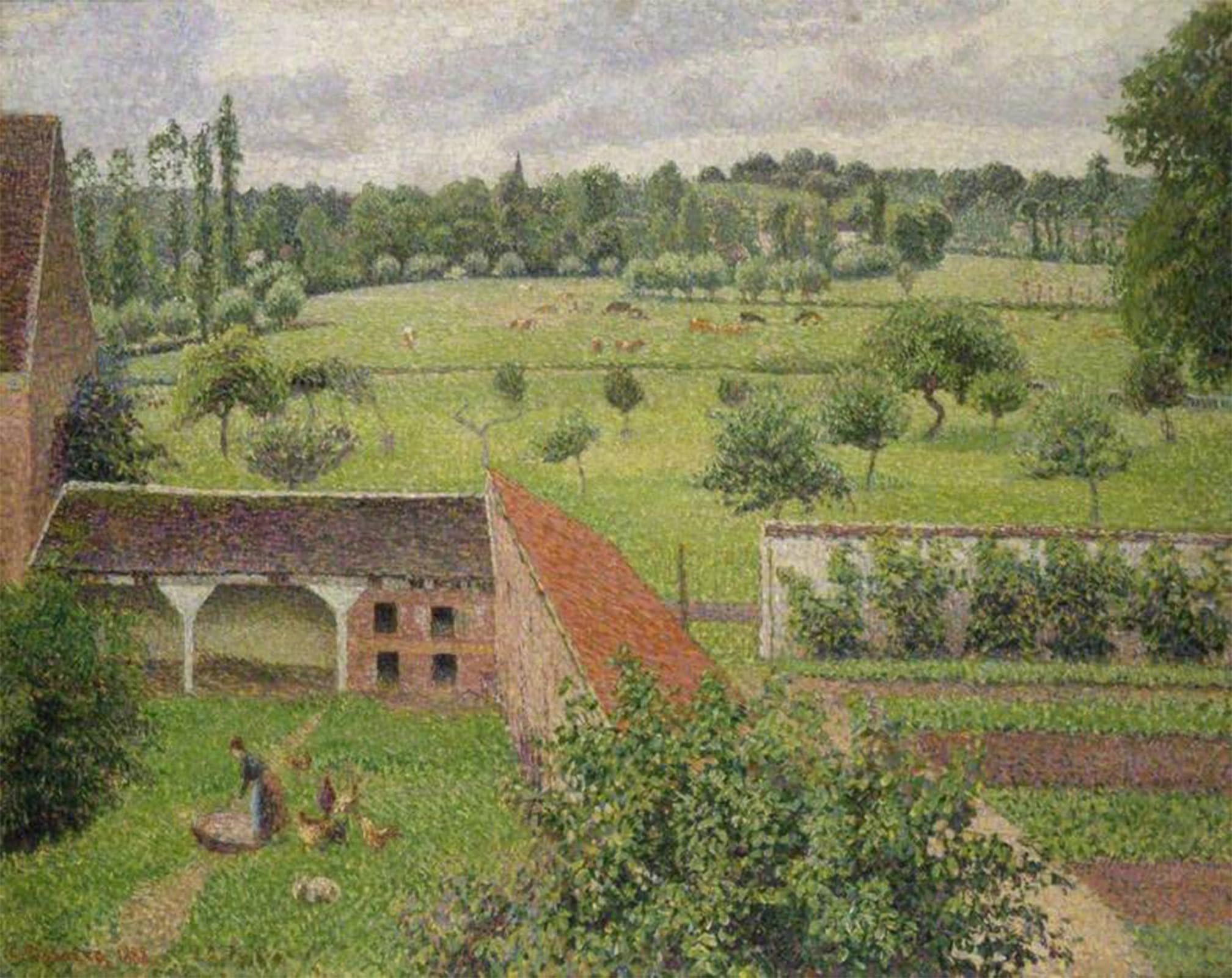 ARTXLXXBN Famous Painting Art Wall Decor Abstract Art Picture View From My Window Éragny-sur-epte by Camille Pissarro Animal Pictures for Home Decor 60x90cm