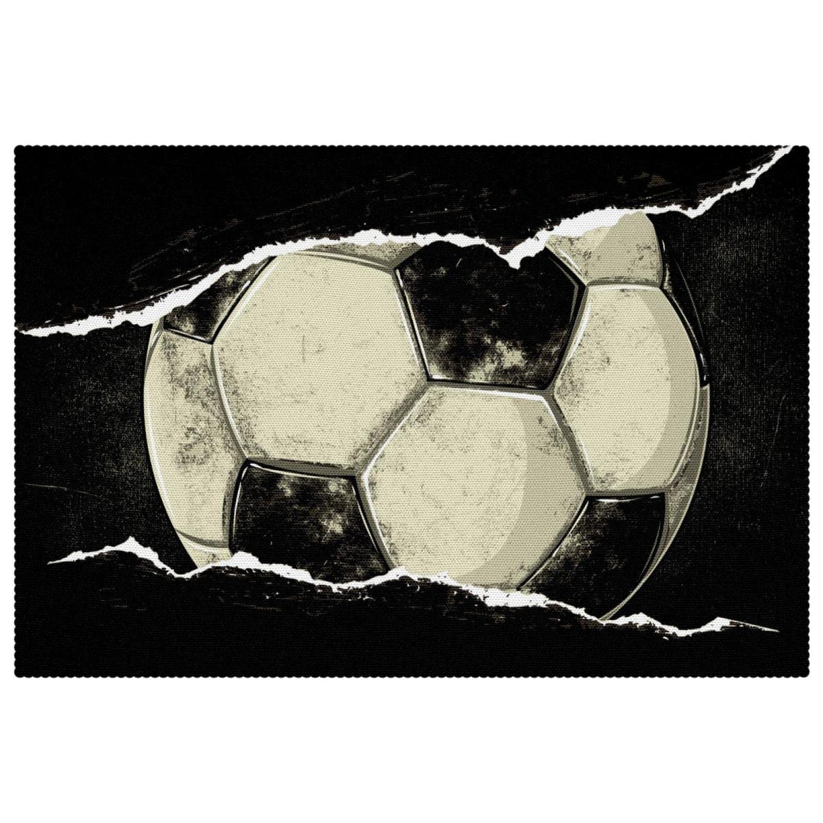Set de table football protège table rectangulaire lavable lot de 6
