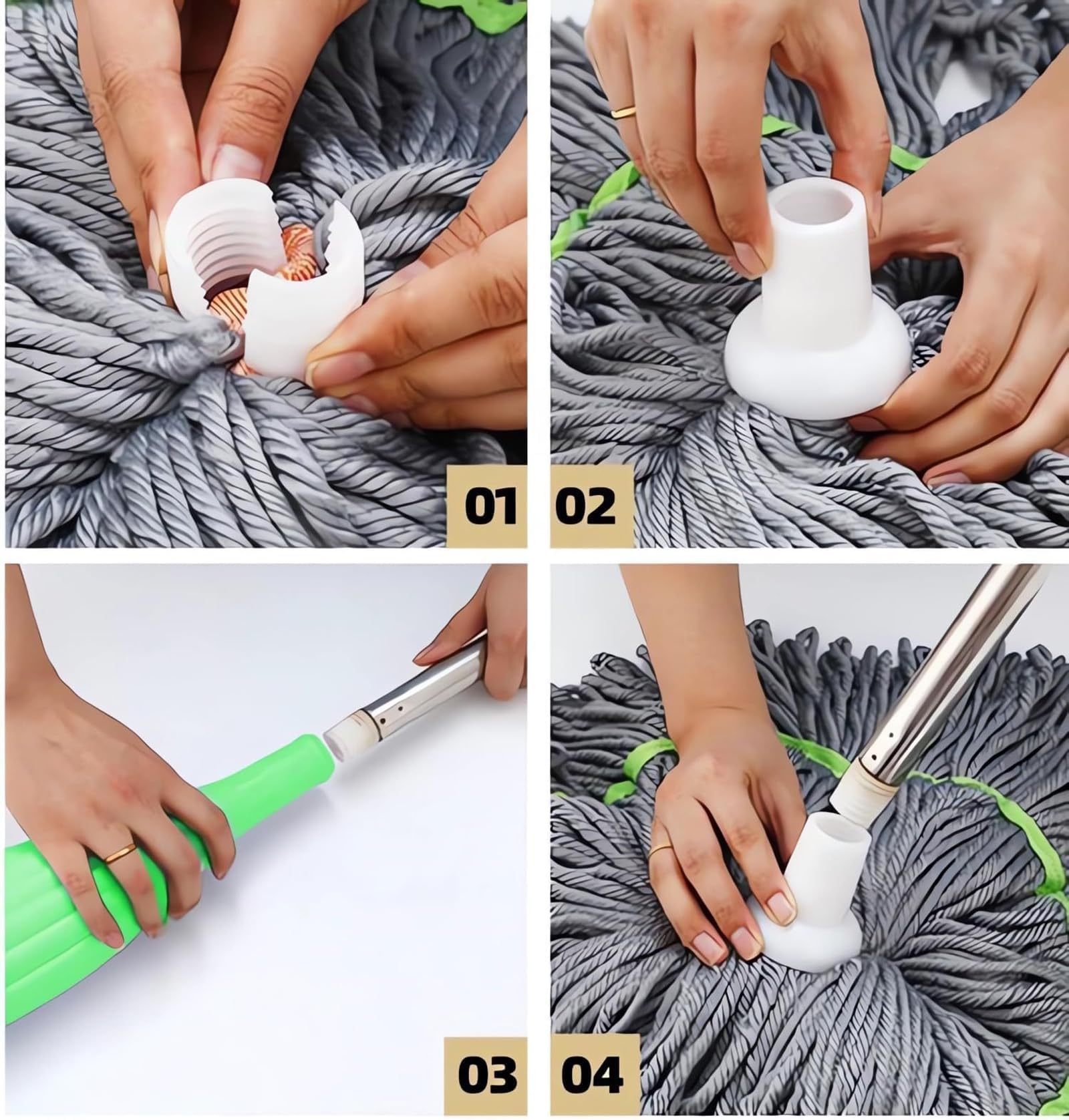 Balai à Franges En Microfibre De Gzq Self-twisted Squeeze Balai Humide Et Sec Magic Lazy Twist Pivotant Serpillère Outils De Nettoyage Pour Salle De Bain, Cuisine, Carrelage Et Sols En Bois Dur