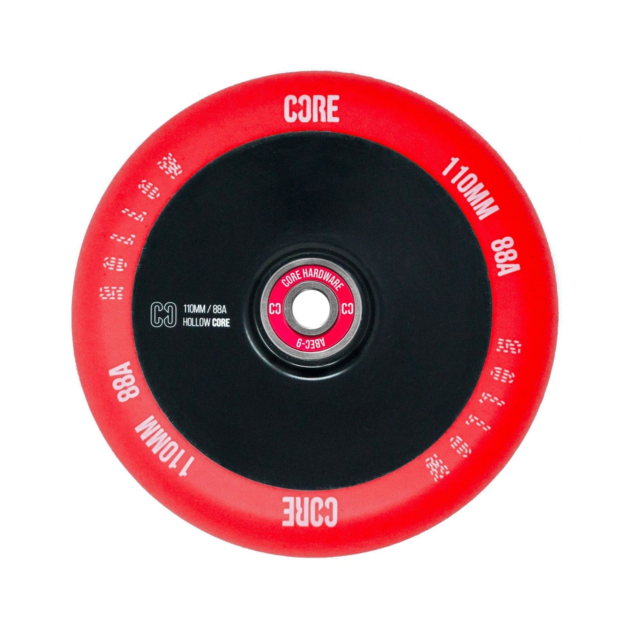 CORE Hollow Stunt Scooter Wheel 110mm ABEC 9 Bearings (Replacement Pro Scooter Wheels) - Red/Black โ image 1