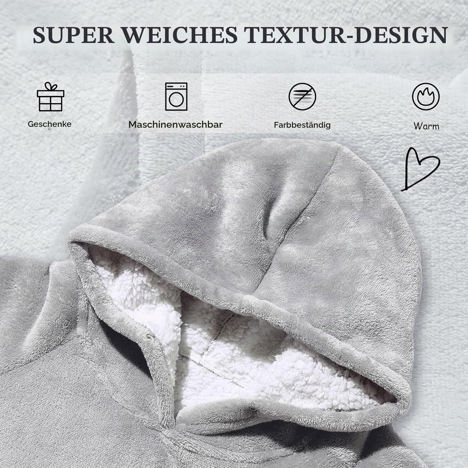 Oversized Hoodie Decke, Geschenk für Mama, Mama Bear Tragbare Decken