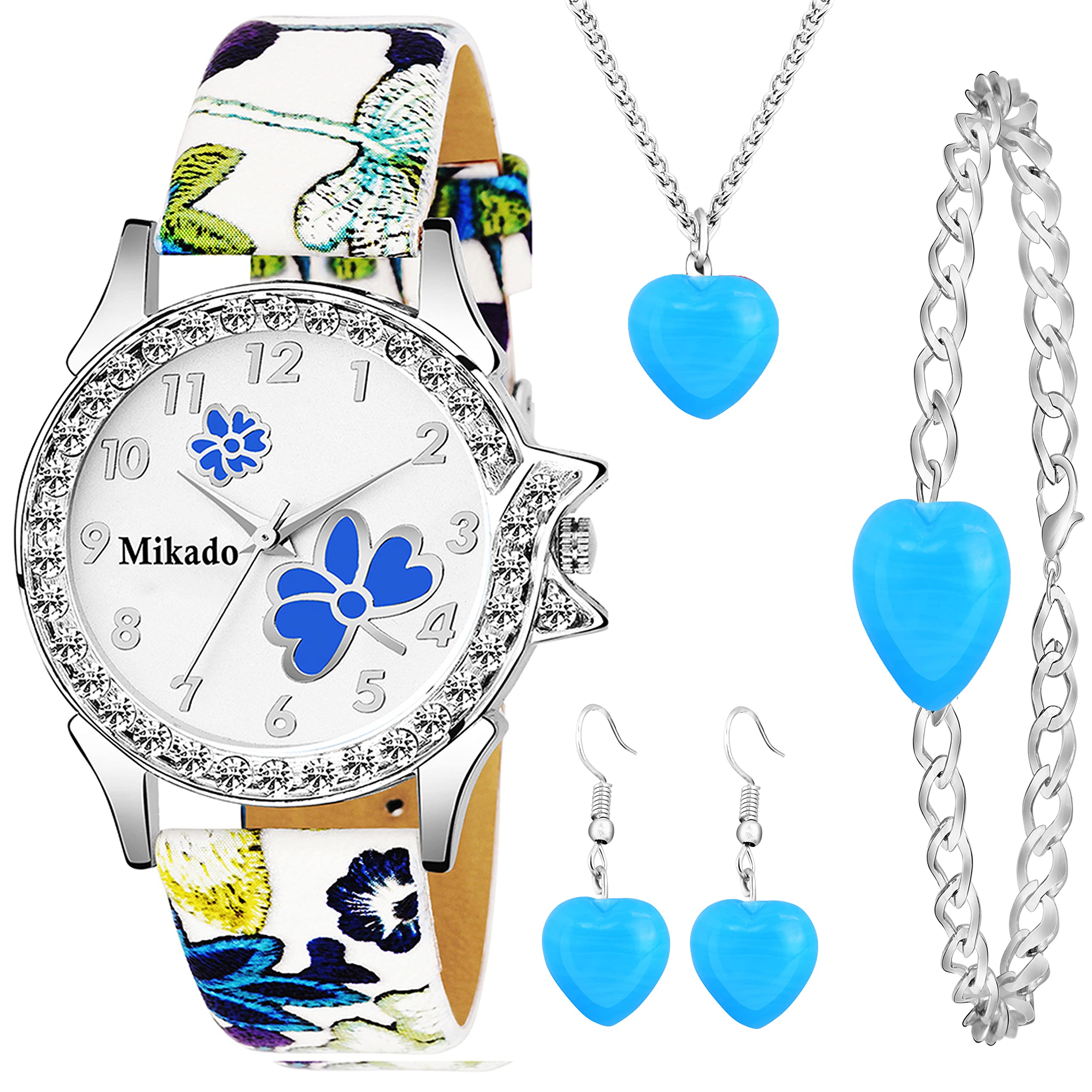 Mikado Designer Blue Analog Wrist Women Watch with Jewel Set for Women (B09YDHKX65) Amazon Price History, Amazon Price Tracker