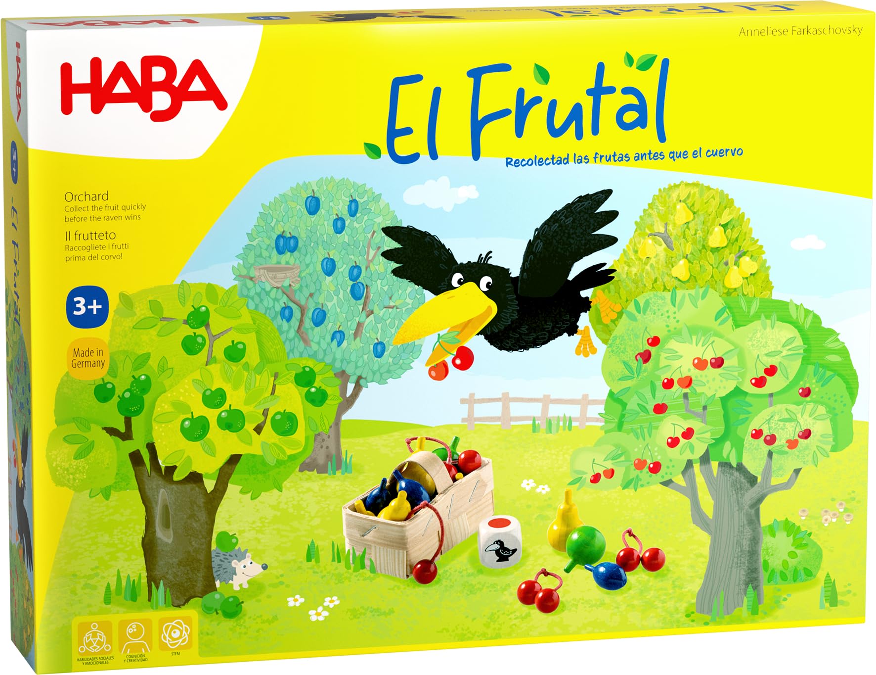 HABA 3403 - El Frutal, el clásico Juego Infantil de Mesa cooperativo. Más 3 años
