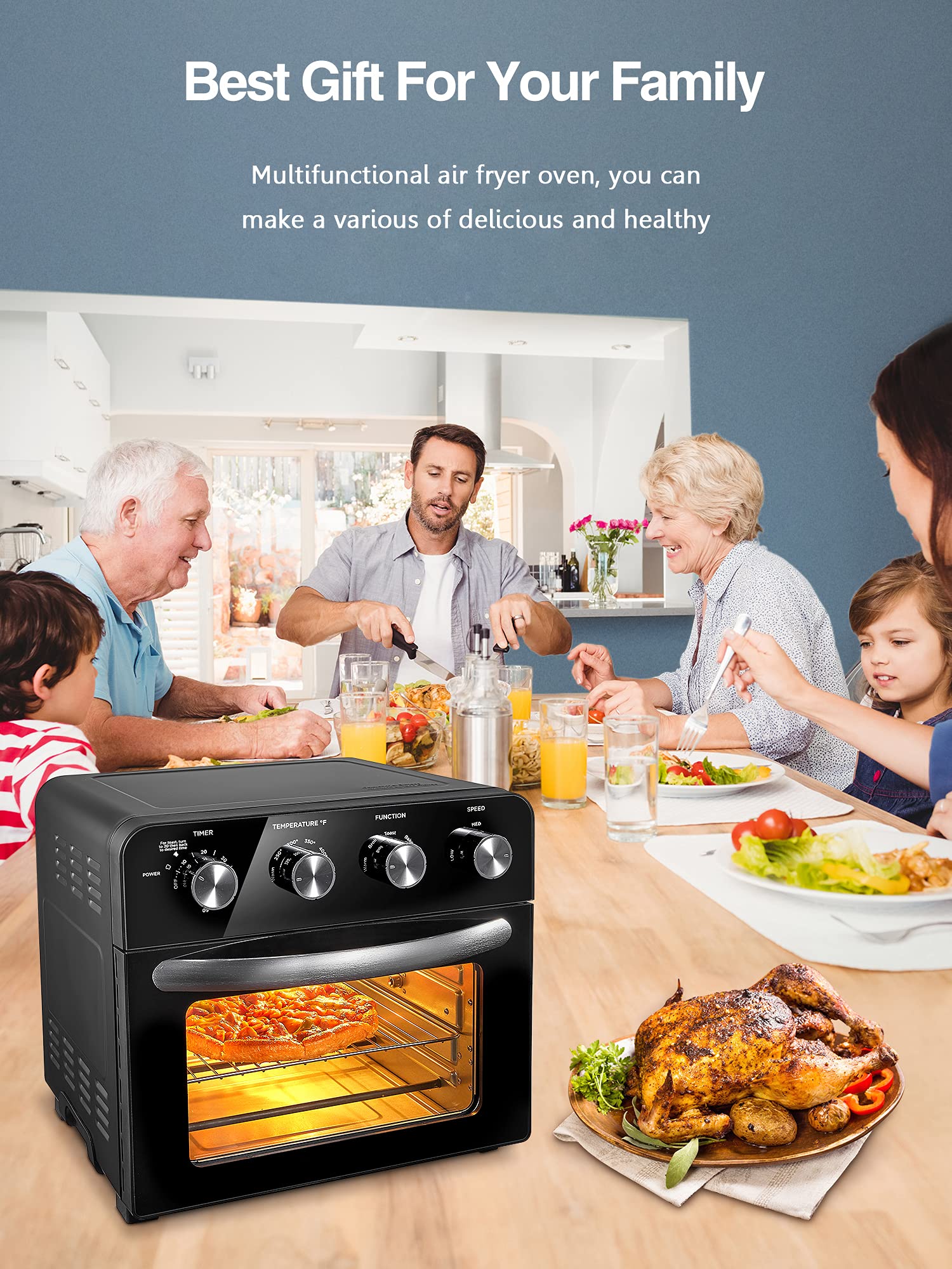 aicook air fryer toaster oven 23l