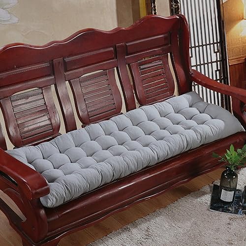 Miniatura 2 de Cojín de banco para sofá de 2 y 3 plazas, cojín de asiento de banco con lazos, cojín para tumbona para banco de madera, cojines reclinables