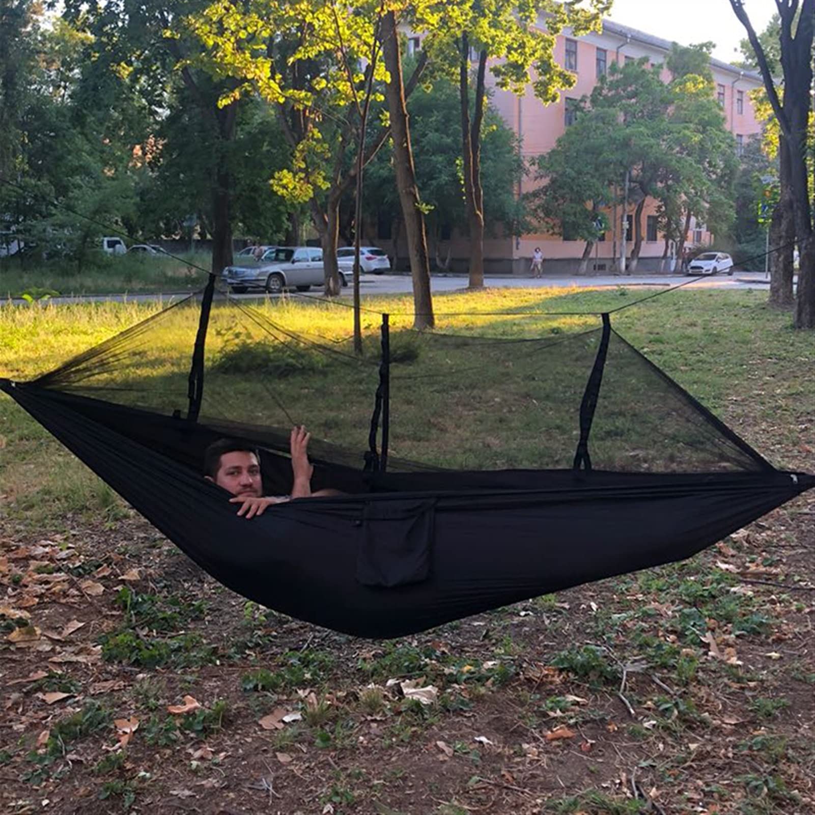 Huśtawka ogrodowa Ultra Light Net hamak, siatka namiotowa, outdoorowy plecak turystyczny, kemping, podwójna huśtawka ogrodowa na zewnątrz (kolor: L)
