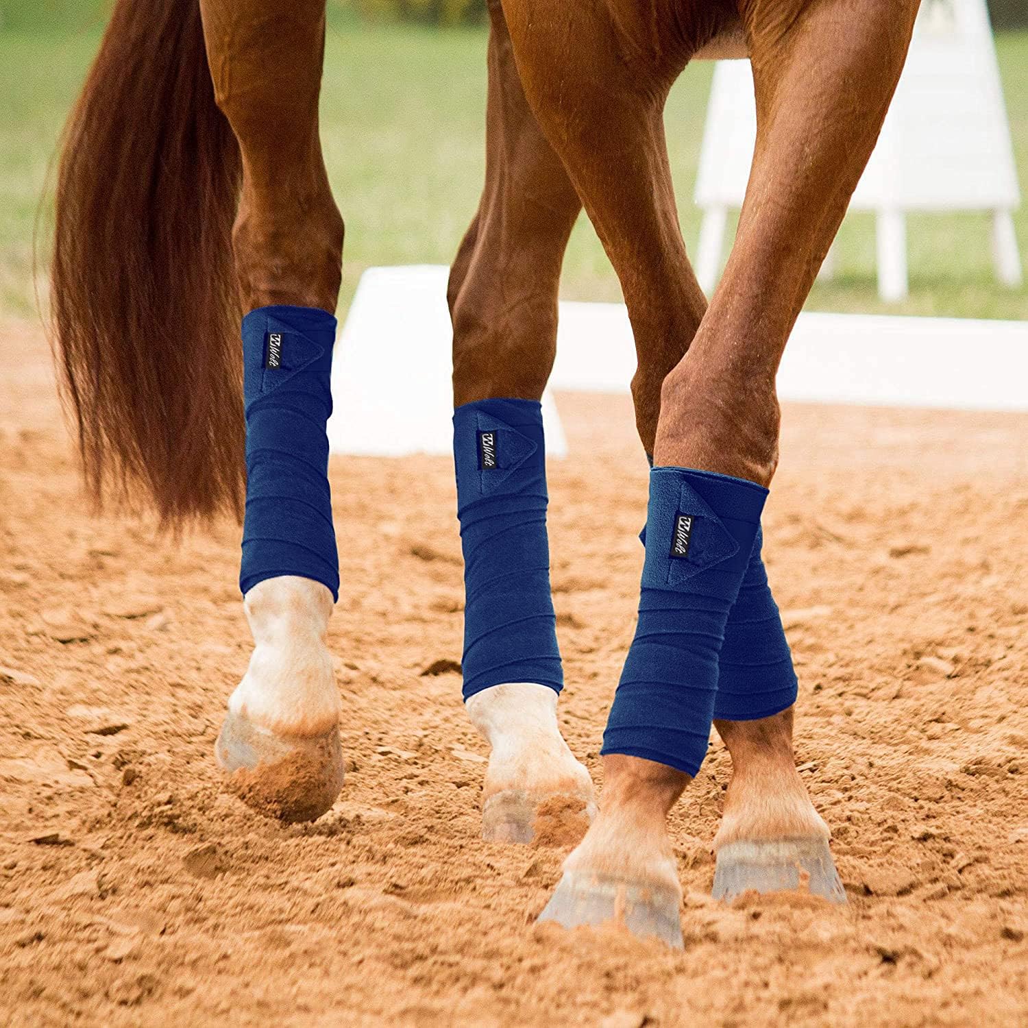 STORMER 's Choice Horse Polo Leg Wraps Soft Fleece Leg Bandage Set of 4（ Navy Blue） : Pet Supplies