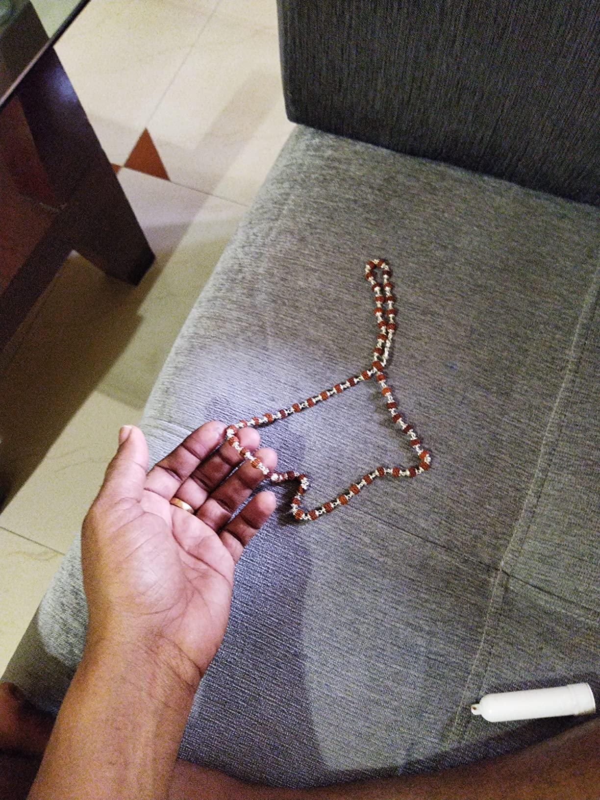 Njels 925 BIS Hallmark Silver Original Rudraksha Mala for Men | 5 Mukhi ...