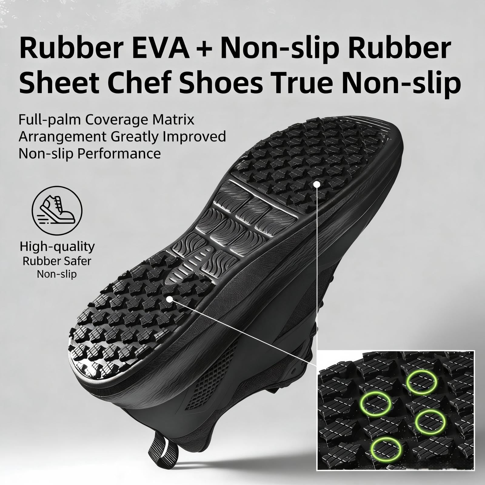 Zapatos de Cocina para Hombre Impermeables para Servicio de Alimentos Calzado para Chefs restaurantes y hospitales Color Negro