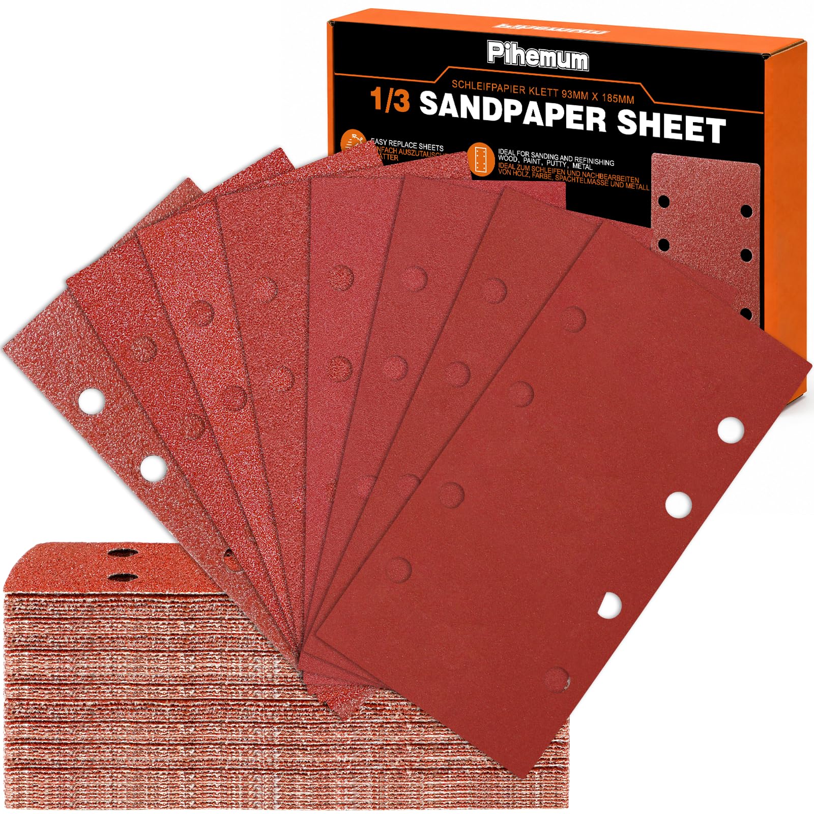 Photo 1 of Pihemum 1/3 Sheet Sandpaper Assorted Grit