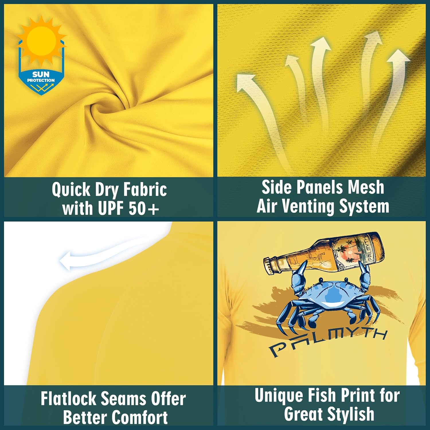 Palmyth Fishing Hoodie for Men Long Sleeve Sun Protection UV UPF 50+ Shirts - Image 5