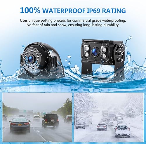 Miniatura 5 de Cámara de respaldo para RV, monitor de pantalla táctil 4K de 10.36 pulgadas, sistema de cámara de respaldo para camión, remolque, sistema de cámara