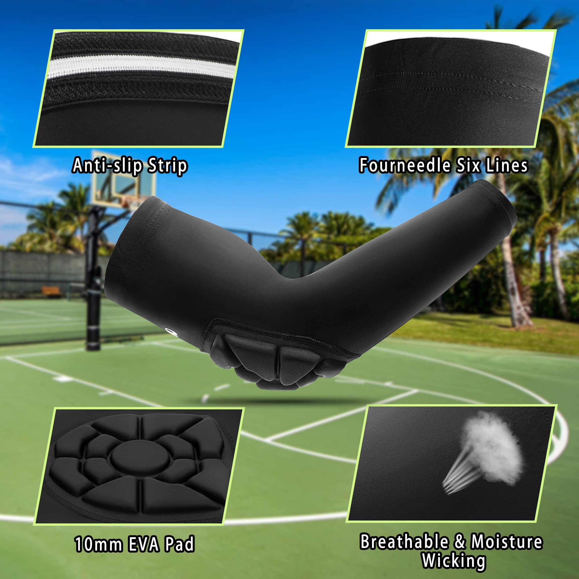 EULANT Coudières VTT pour Homme XXL, Souples Protection Avant Bras pour Volleyball Football Basketball Handball - Protège-Bras Rembourré Grande Taille