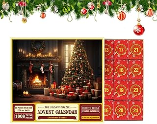 Christmas Puzzle Advent Calendar, Days Until Christmas Countdown Puzzle Advent Calendar, Countdown Days Until Christmas Jigsaw Puzzle Advent Calendar for Home Party Decorations Linshesf