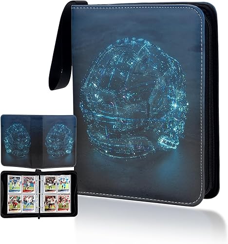 Carpeta de tarjetas compatible con tarjetas de fútbol, tarjetas comerciales, MTG y otros TCG, se adapta a 400 tarjetas con 50 páginas extraíbles,
