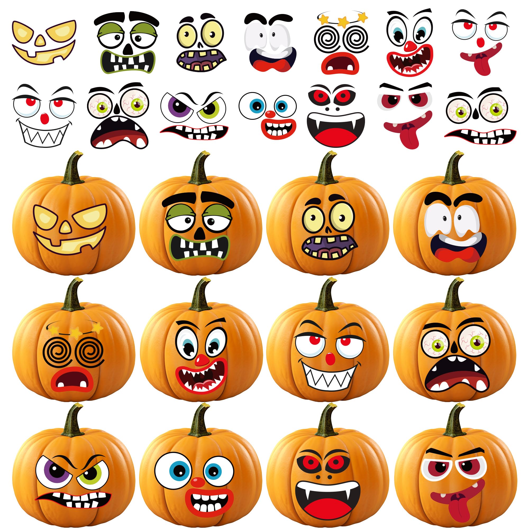 OHOME Halloween Party Favors - 36 Pack DIY Pumpkin Face Stickers for Kids - Halloween Games Toys Gifts Crafts Treats Acces...