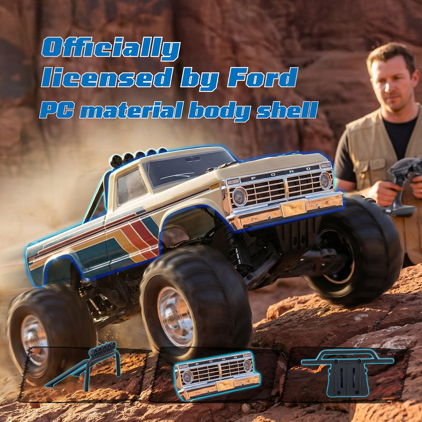 BEEZRC FMS RC Truck 1/10 Ford F100 Brushless Officially Licensed