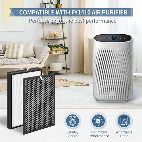 Miniatura 2 de Juego de filtros de repuesto FY1410 compatible con Philips 1000 1000i Series Air Puri-fier modelo FY1410 FY1413 AC1215121312121216, 1 x FY141340