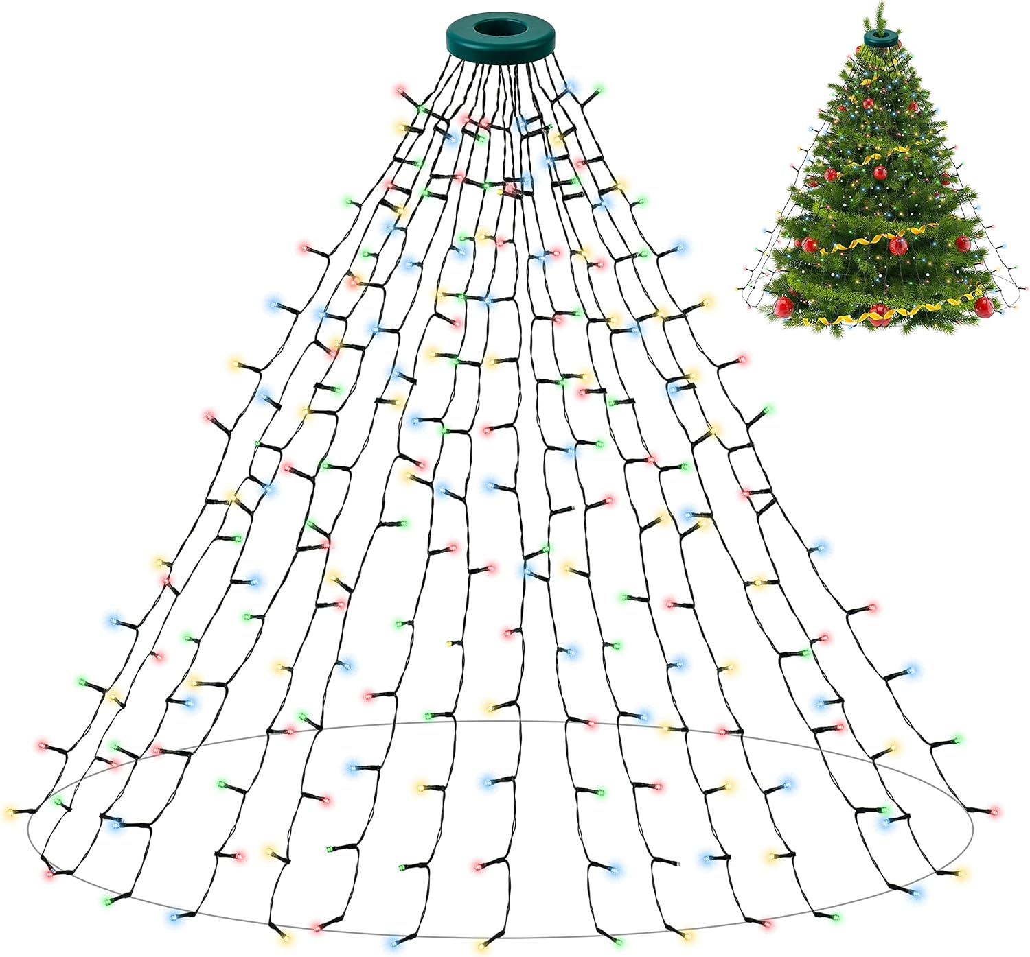 Christmas Tree Lights Indoor 480LED 9.8FT Christmas Lights Outdoor
