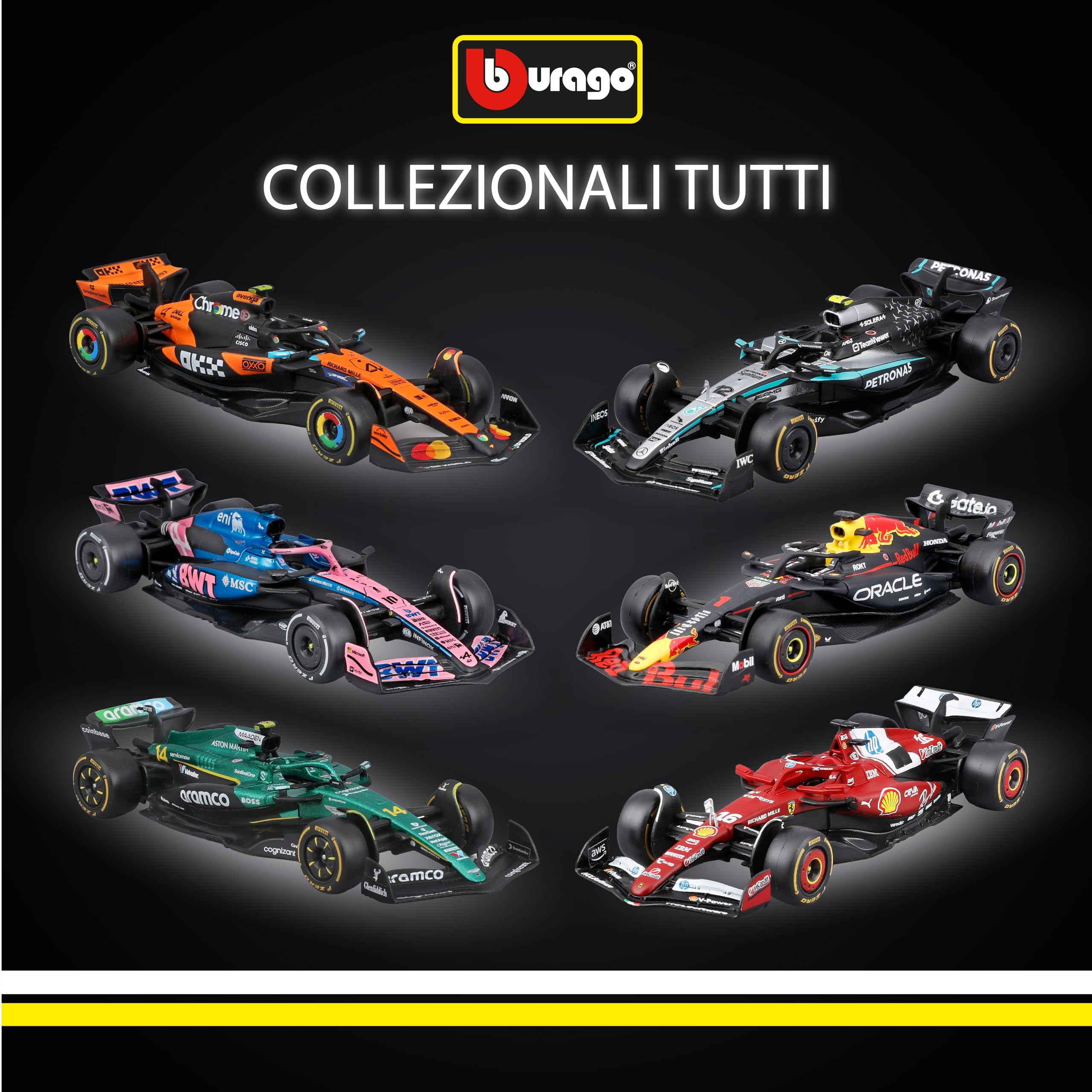 Bburago F1 Mercedes-AMG W16 2025 #12 Antonelli Diecast Model 1:64 Replica Monoposto Formula 1