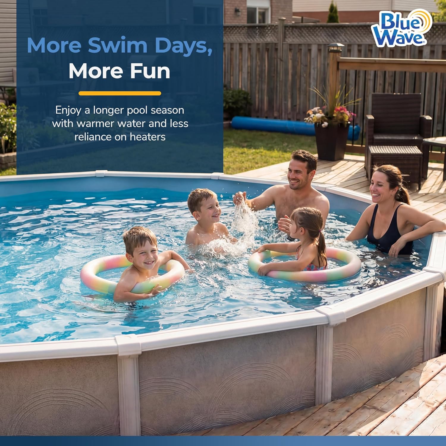Blue Wave 21-ft Round Solar Pool Cover 8-Mil Blue – Solar Cover for Above Ground Pool, Thermal Bubble Blanket for Heat Retention & Reduced Evaporation
