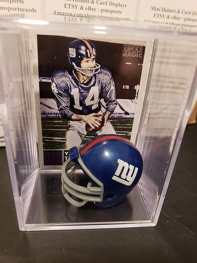 Y.A. Tittle New York Giants Mini Helmet Card Display Case Collectible