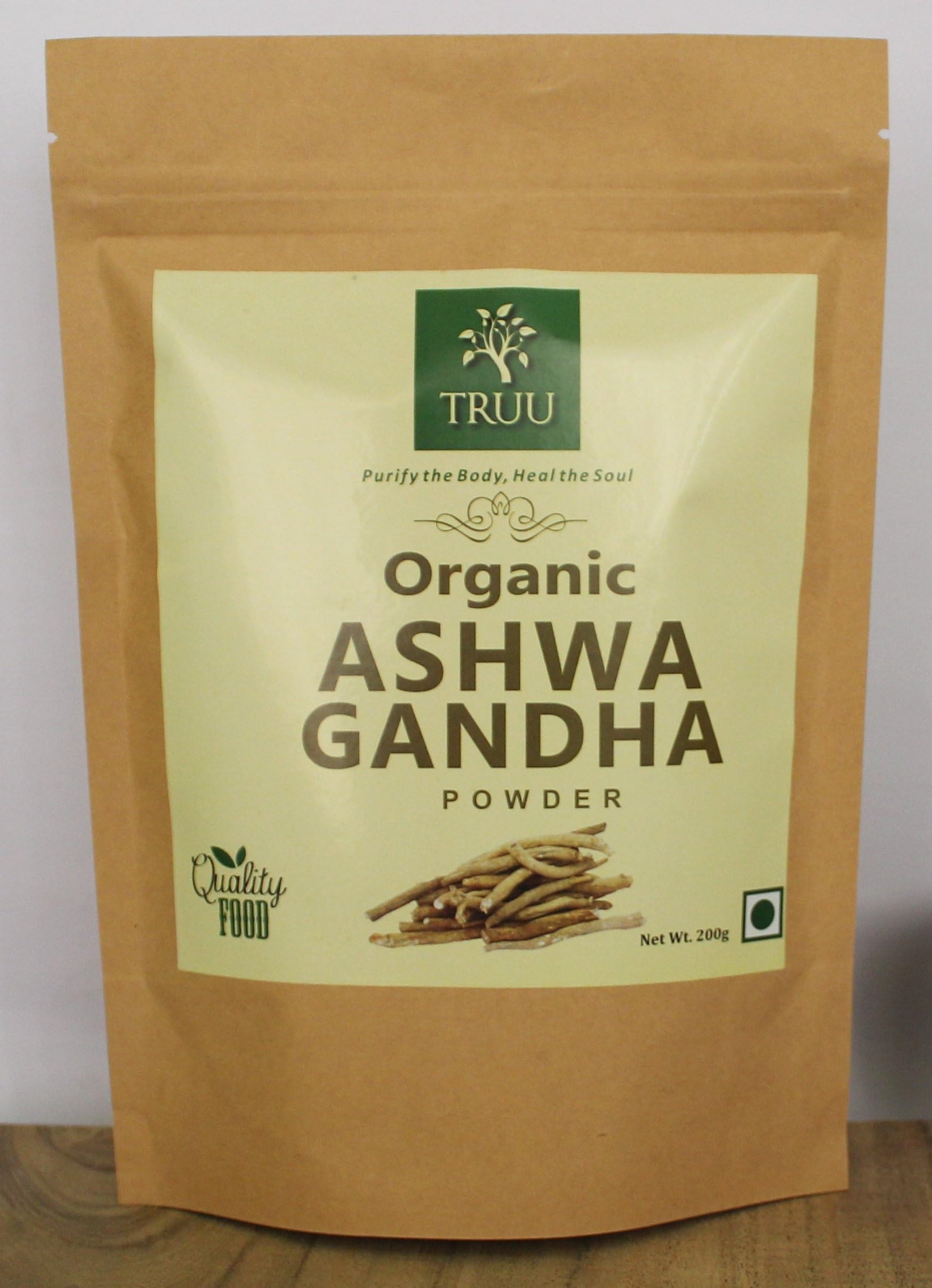 Organic Ashwagandha Root Powder- 7 Oz, 100% Fresh USDA Certified Withania Somnifera, Non-GMO USDA Certified Pure and Natural Ayurvedic Herbal Supplement Superfood