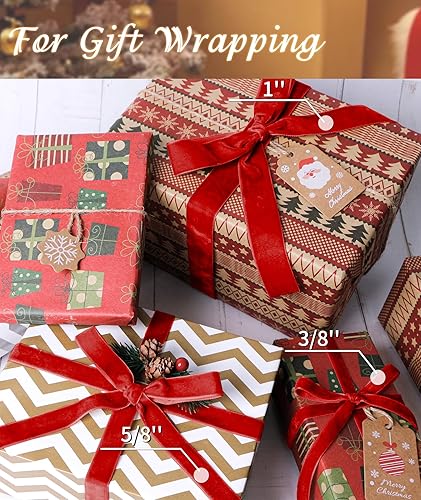 Miniatura 23 de Cinta de terciopelo caqui de 3/8 pulgadas, 25 yardas para árbol de Navidad, envoltura de regalos, ramo de flores, decoraciones de corona