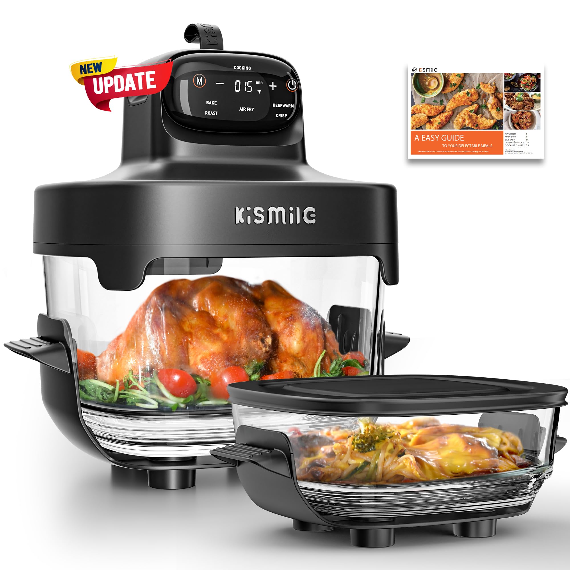 Kismile Upgraded 5-in-1 Glass Air Fryer