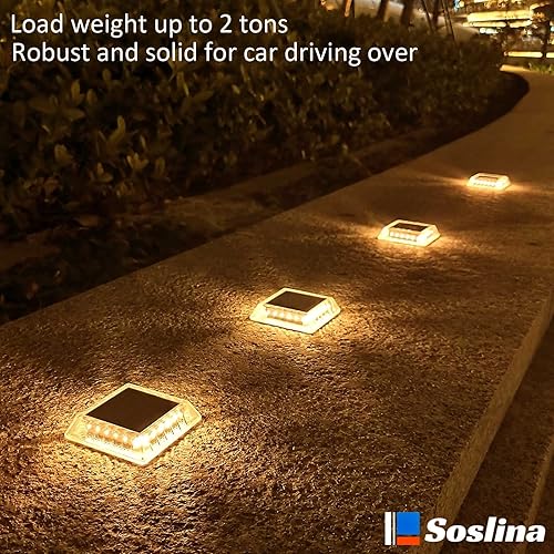 Miniatura 5 de Luces solares para cubierta alimentadas por energía solar, luces solares para escaleras al aire libre, impermeables, luces solares para escalones al