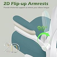 Vista 8 de AreShark Silla de Oficina Ergonómica con Soporte Lumbar Ajustable y Gancho para Respaldo, Silla de Malla Transpirable con Respaldo Alto y Ruedas