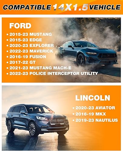 Vista 41 de Dynofit - Tuercas para rueda M14-1.5 de una sola pieza, tuercas OEM de 14x1.5, tuercas de 1.75 pulgadas (45mm) de altura, hexagonales de 7/8 Negro