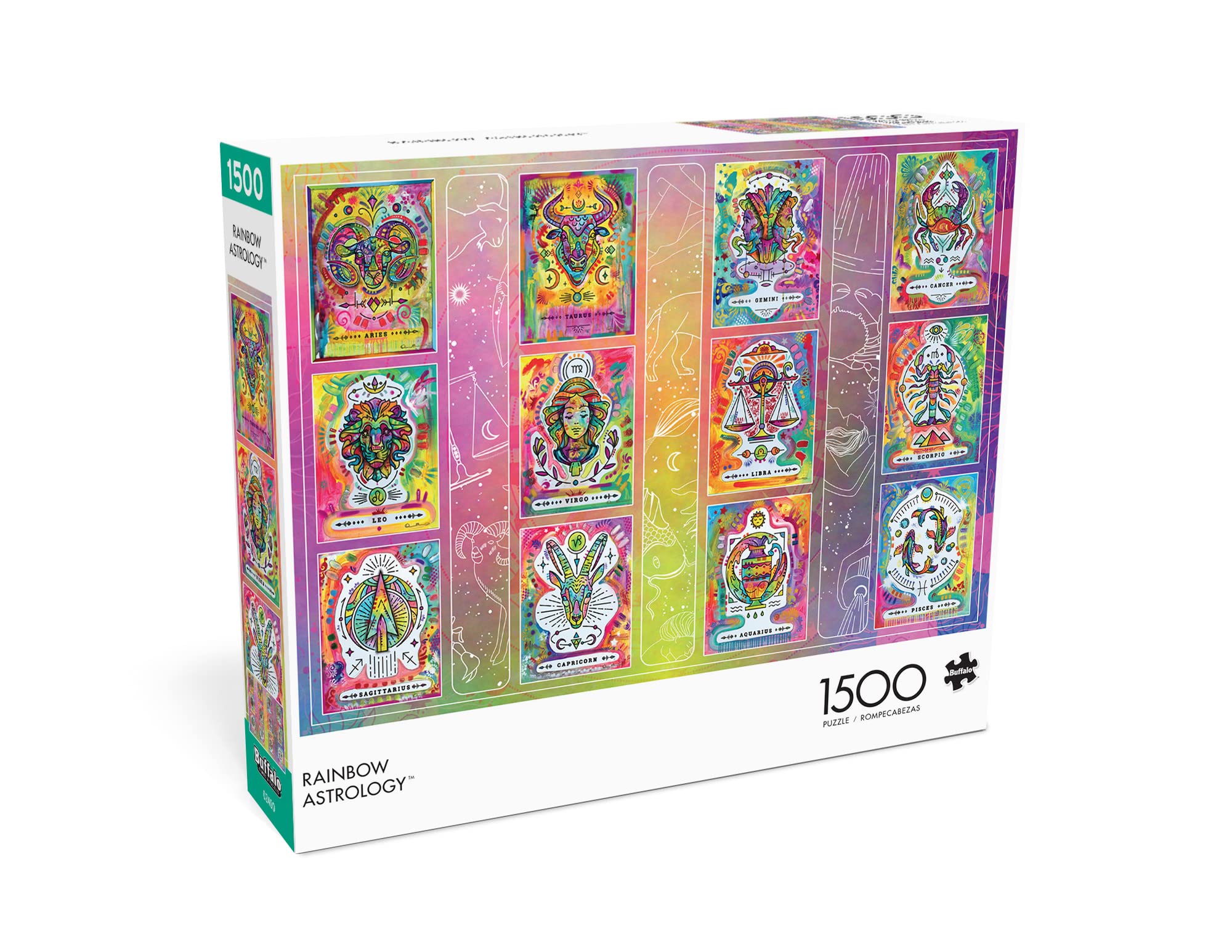 Buffalo Games Puzzle 1500 Pezzi: Astrologia Arcobaleno - Segni Zodiacali E Tarocchi Su Sfondo Luminoso - 2