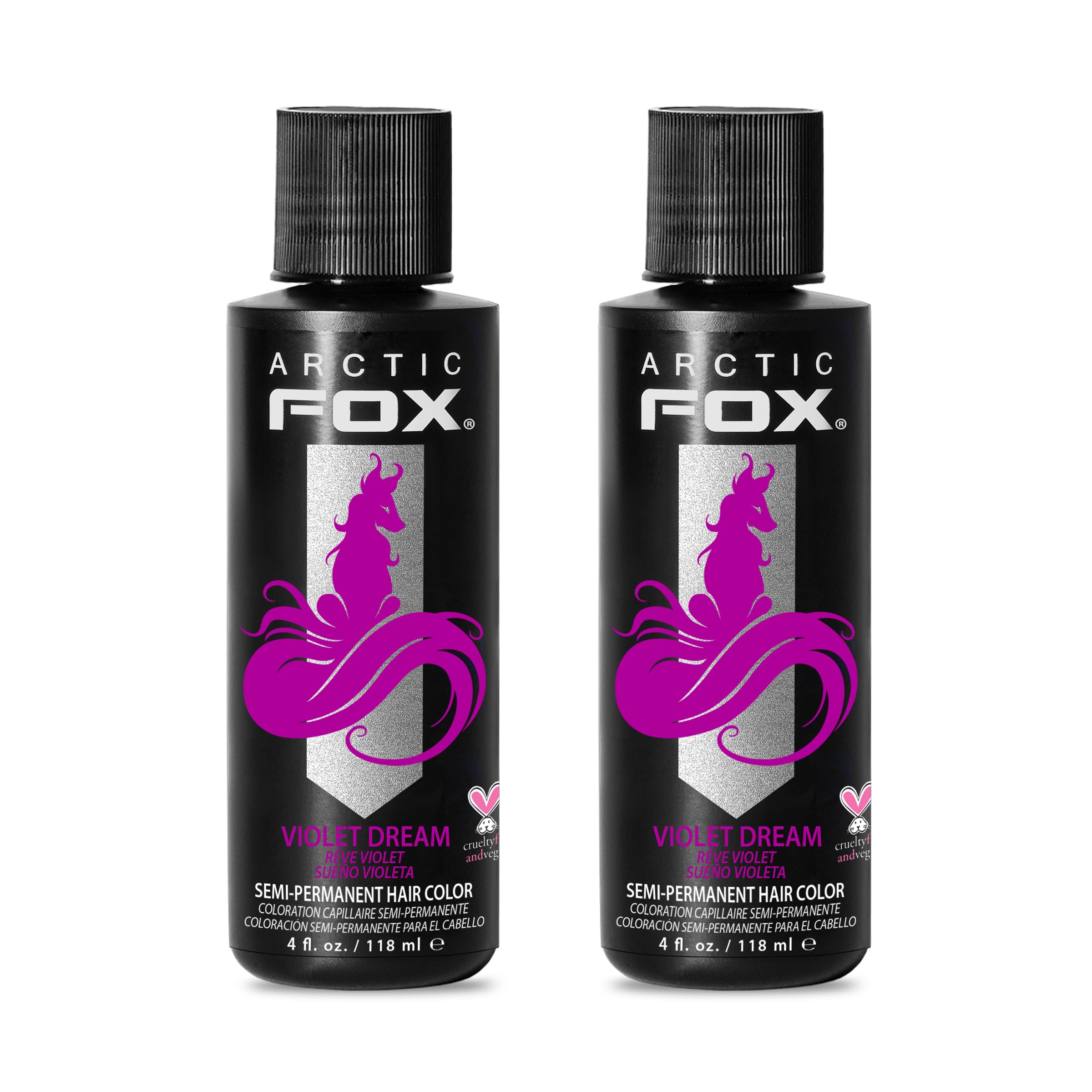 Arctic Fox Semi-Permanent Hair Dye, Vegan & Cruelty-Free, Ammonia-Free, Conditioning, Vibrant Purple Color, Long Lasting, For All Hair Types, Violet