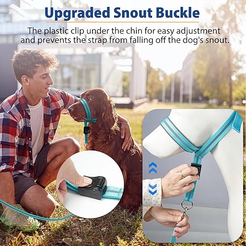 Miniatura 6 de BARKLESS Collar de cabeza de perro, cuello halter reflectante para perros pequeños, medianos y grandes con acolchado suave, arnés de boca sin