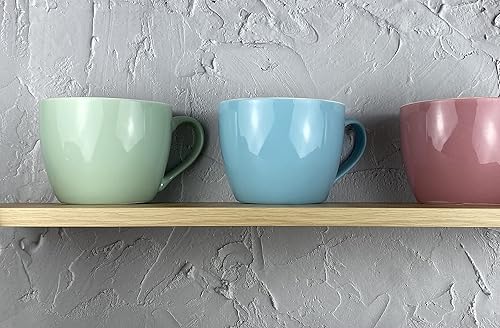 Miniatura 5 de MECOWON Tazas de café de porcelana de 30 onzas, juego de 2 tazas grandes para sopa, cereales y ensalada (rosa)