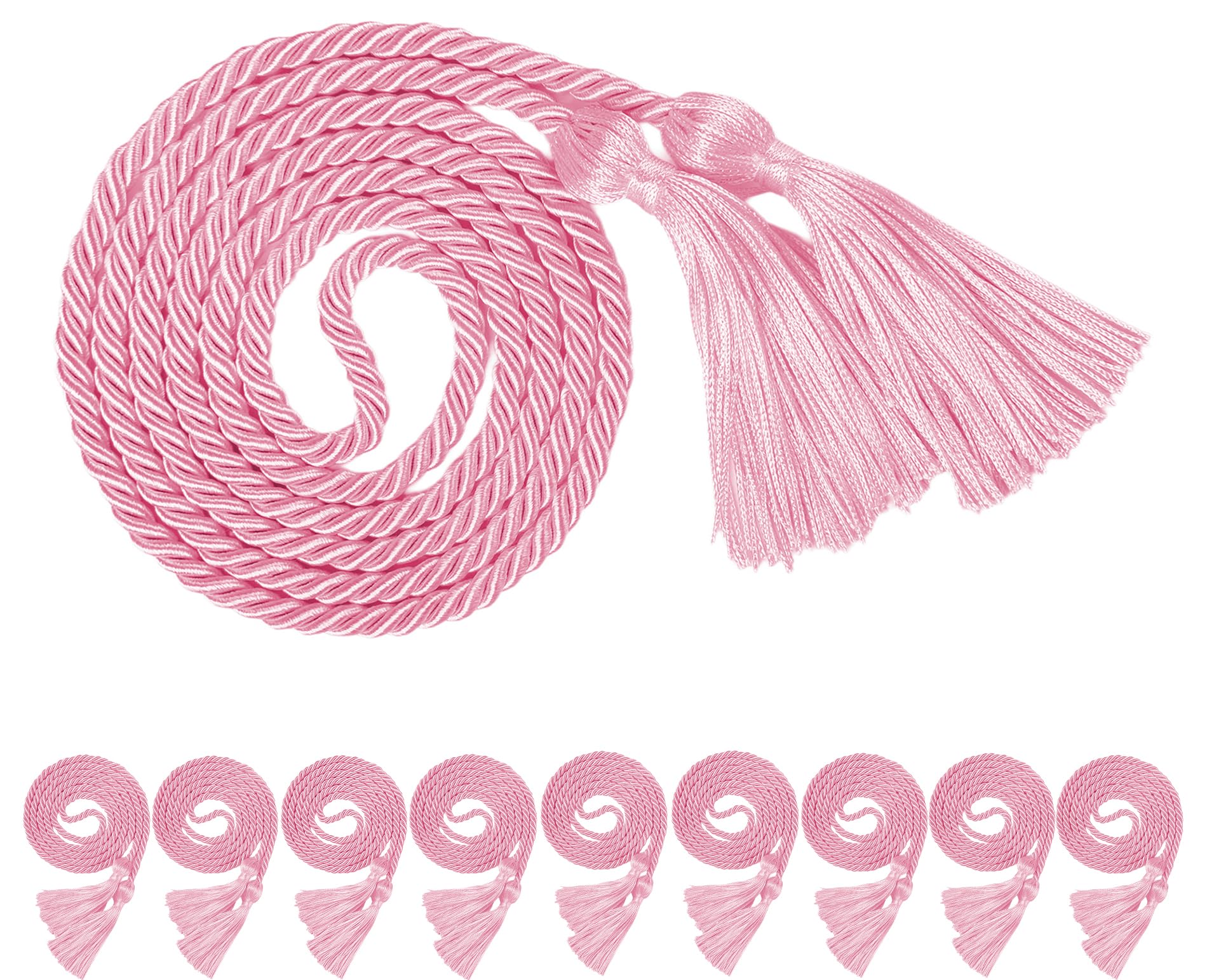 Photo 1 of 10 Pieces Pink Graduation Honor Cords for Graduation 2025,National Honors Society Pink Cords Bulk