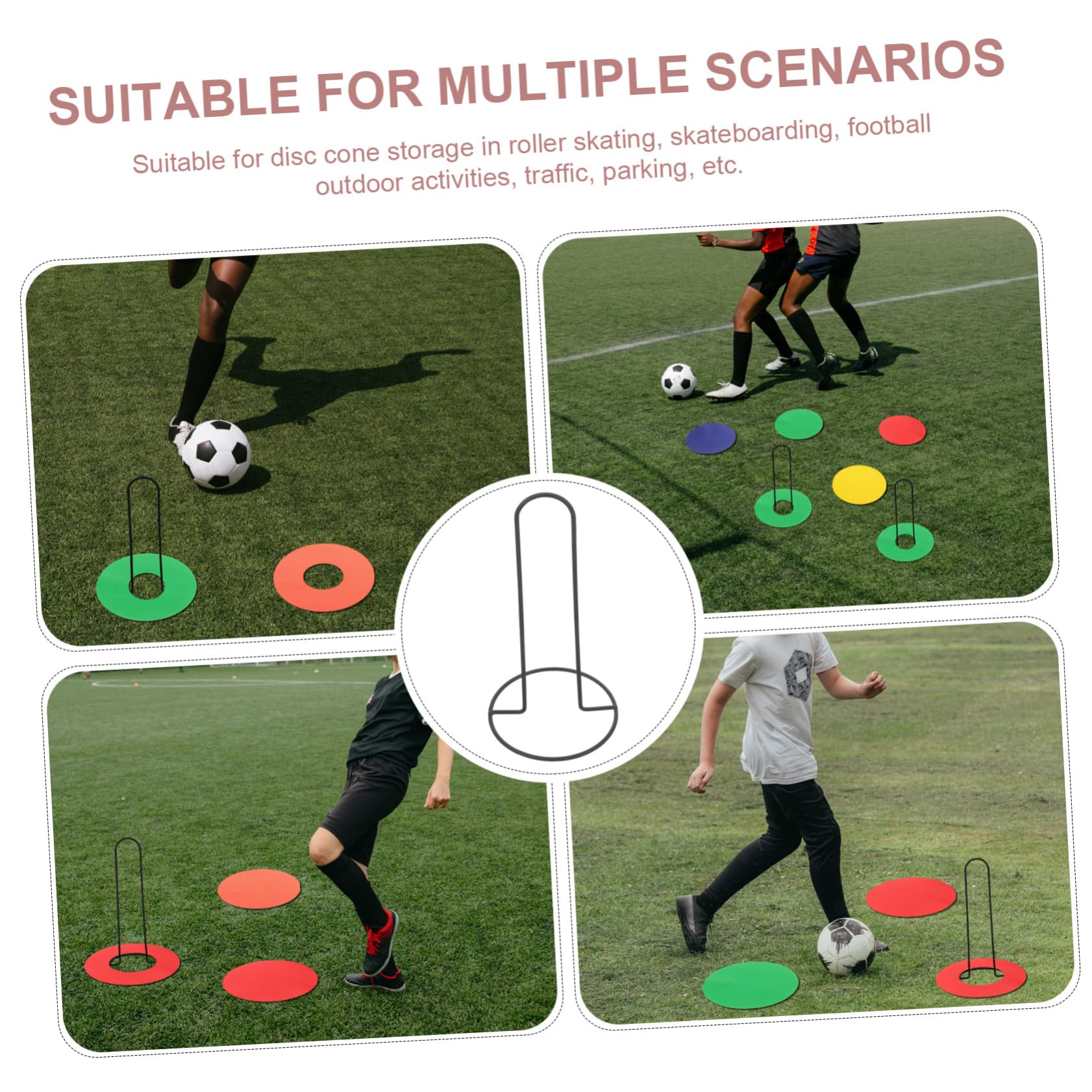 Kisangel Support de Rangement pour Plots de Football Métal Porte-disques Marqueurs Léger Portable